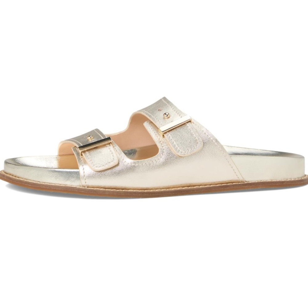 Cole Haan Marisol Footbed Sandals, Leather upper in Gold, women’s size 11 - Picture 3 of 7